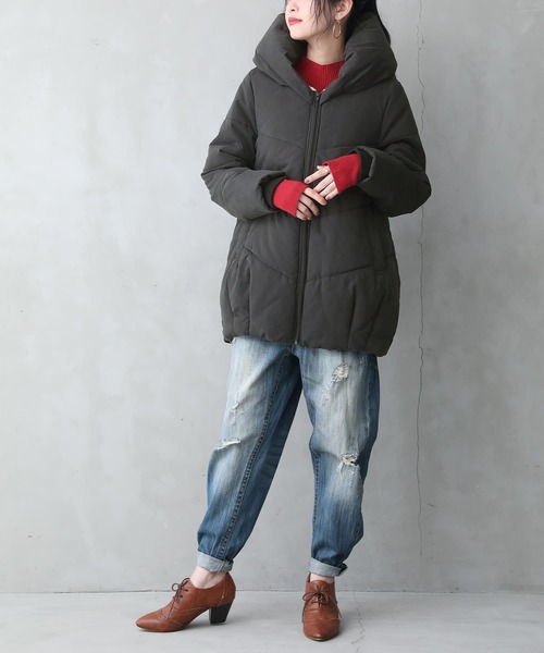 osharewalker(オシャレウォーカー)の「『コクーンショールカラー中綿ブルゾン』(ブルゾン・レディース・ブラック・2/1)」の18枚目の写真