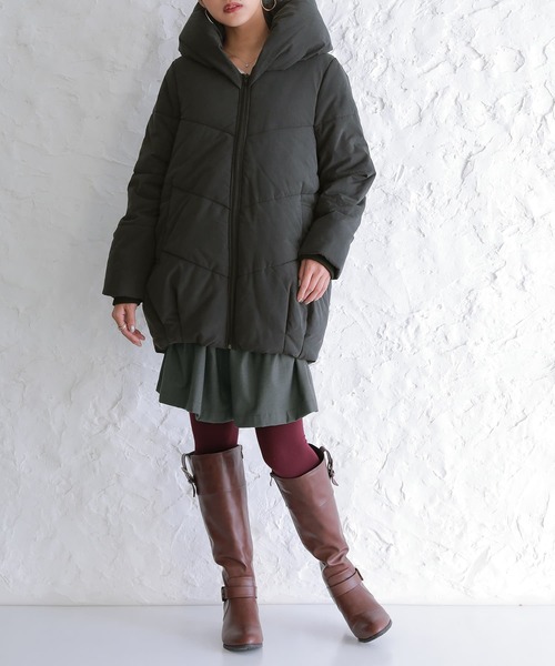 osharewalker(オシャレウォーカー)の「『コクーンショールカラー中綿ブルゾン』(ブルゾン・レディース・ブラック・2/1)」の11枚目の写真