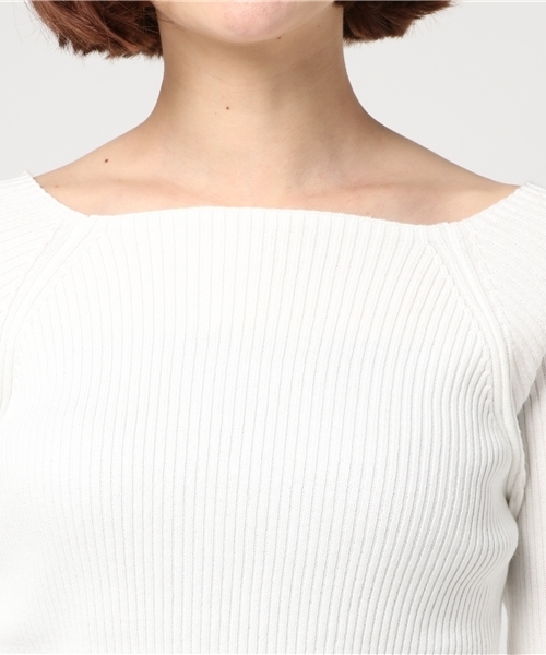 DOUBLE NAME（ダブルネーム）の「２ＷＡＹリブニットプルオーバー（ニット/セーター・レディース・ブラック/レッド/オフホワイト/杢グレー/イエロー・FREE）」の9枚目の写真