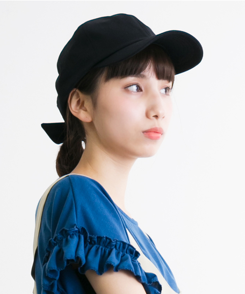MERLOT（メルロー）の「無地リボンキャップ0966（キャップ・レディース・ブラック/ホワイト/ネイビー/ベージュ・FREE）」の3枚目の写真
