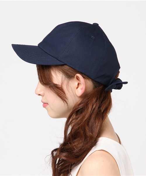 MERLOT（メルロー）の「無地リボンキャップ0966（キャップ・レディース・ブラック/ホワイト/ネイビー/ベージュ・FREE）」の5枚目の写真