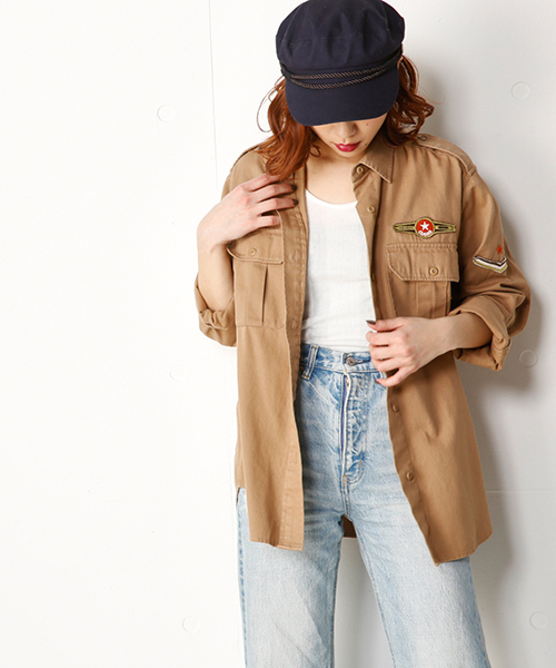 SLY(スライ)の「CUBAN MILITARY SH JK(その他アウター・レディース・ベージュ/カーキ/ライトブルー・FREE)」の1枚目の写真