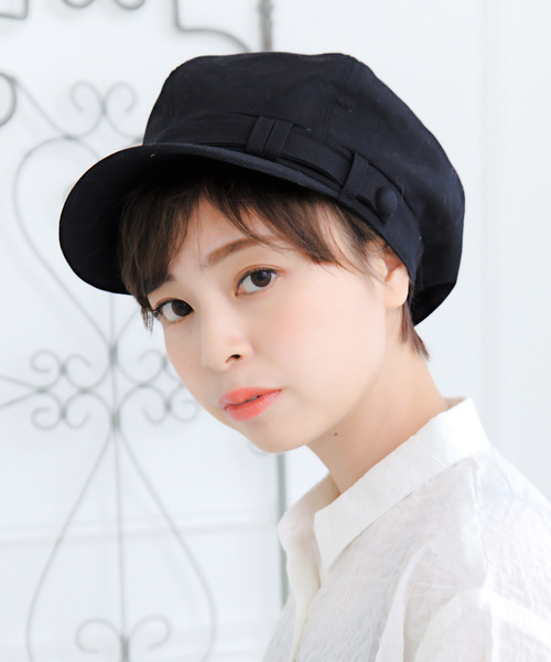 14+(イチヨンプラス)の「コットンツイルキャスケット(キャスケット・レディース・ネイビー/ブラウン/ブラック/ベージュ・FREE)」の2枚目の写真