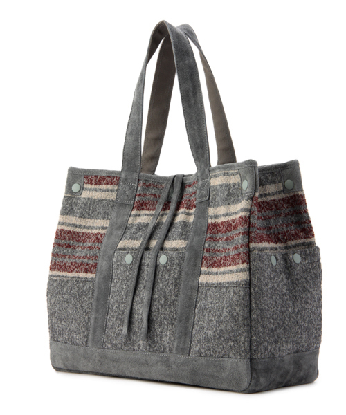 PORTER（ポーター）の「White Mountaineering×PORTER RING YARN BLANKET BORDER TOTE BAG（トートバッグ・メンズ・チャコールグレー/ブラウン・ONE SIZE）」の22枚目の写真