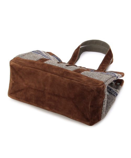 PORTER（ポーター）の「White Mountaineering×PORTER RING YARN BLANKET BORDER TOTE BAG（トートバッグ・メンズ・チャコールグレー/ブラウン・ONE SIZE）」の15枚目の写真