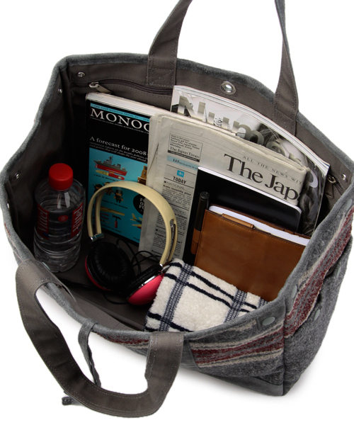 PORTER（ポーター）の「White Mountaineering×PORTER RING YARN BLANKET BORDER TOTE BAG（トートバッグ・メンズ・チャコールグレー/ブラウン・ONE SIZE）」の17枚目の写真