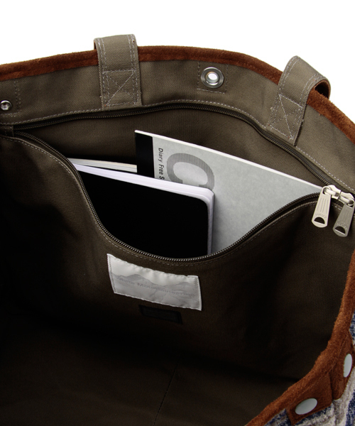 PORTER（ポーター）の「White Mountaineering×PORTER RING YARN BLANKET BORDER TOTE BAG（トートバッグ・メンズ・チャコールグレー/ブラウン・ONE SIZE）」の18枚目の写真