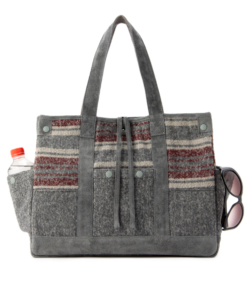 PORTER（ポーター）の「White Mountaineering×PORTER RING YARN BLANKET BORDER TOTE BAG（トートバッグ・メンズ・チャコールグレー/ブラウン・ONE SIZE）」の9枚目の写真