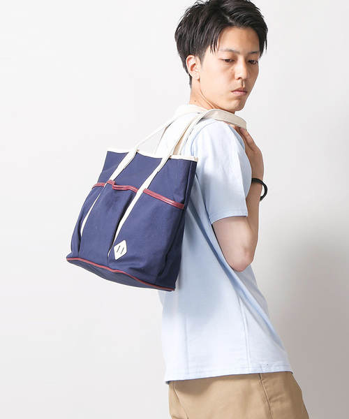 WEGO（ウィゴー）の「WEGO/キャンバス3ポケットトートバッグ（トートバッグ・メンズ・ネイビー/ホワイト・FREE）」の16枚目の写真