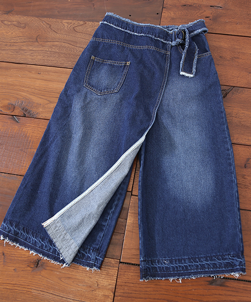 CUBE SUGAR（キューブシュガー）の「10オンスデニム リメイクラップデニムパンツ（デニムパンツ・レディース・ブルー/ワンウォッシュ・M/L）」の9枚目の写真