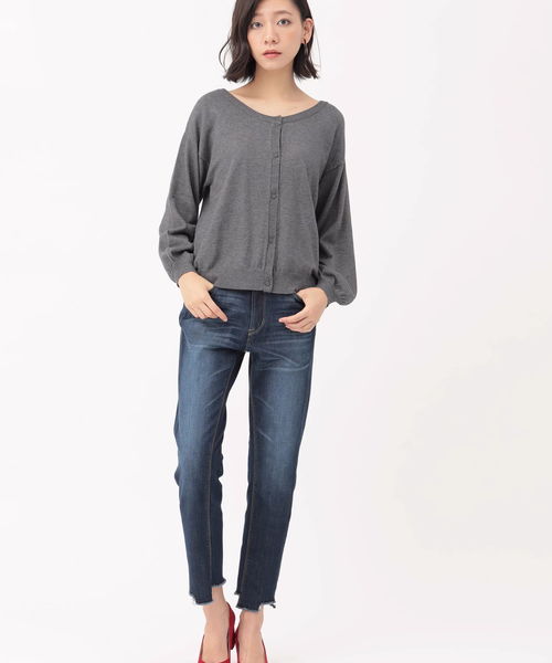 koe（コエ）の「ステップドヘムデニムスキニーパンツ（デニムパンツ・レディース・インディゴブルー/ダークインディゴブルー・L/M/S）」の14枚目の写真