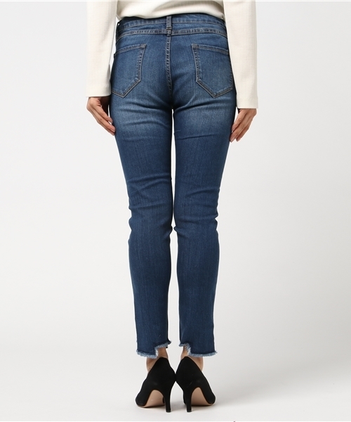 koe（コエ）の「ステップドヘムデニムスキニーパンツ（デニムパンツ・レディース・インディゴブルー/ダークインディゴブルー・L/M/S）」の10枚目の写真