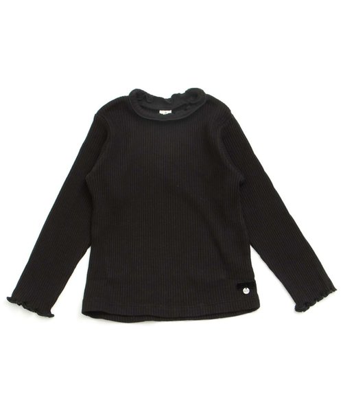 apres les cours(アプレレクール)の「衿メロウリブニットTシャツ(Tシャツ/カットソー・キッズ・グレー/ダークグリーン/ベビーピンク/オフホワイト/ベージュ/ブラック・110/130/100/120/90/140/80)」の2枚目の写真