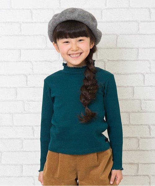 apres les cours(アプレレクール)の「衿メロウリブニットTシャツ(Tシャツ/カットソー・キッズ・グレー/ダークグリーン/ベビーピンク/オフホワイト/ベージュ/ブラック・110/130/100/120/90/140/80)」の5枚目の写真