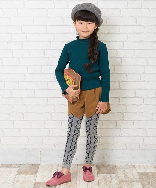 apres les cours(アプレレクール)の「衿メロウリブニットTシャツ(Tシャツ/カットソー・キッズ・グレー/ダークグリーン/ベビーピンク/オフホワイト/ベージュ/ブラック・110/130/100/120/90/140/80)」の22枚目の写真