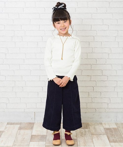 apres les cours(アプレレクール)の「衿メロウリブニットTシャツ(Tシャツ/カットソー・キッズ・グレー/ダークグリーン/ベビーピンク/オフホワイト/ベージュ/ブラック・110/130/100/120/90/140/80)」の20枚目の写真