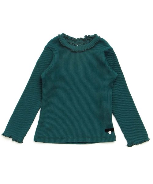 apres les cours(アプレレクール)の「衿メロウリブニットTシャツ(Tシャツ/カットソー・キッズ・グレー/ダークグリーン/ベビーピンク/オフホワイト/ベージュ/ブラック・110/130/100/120/90/140/80)」の18枚目の写真