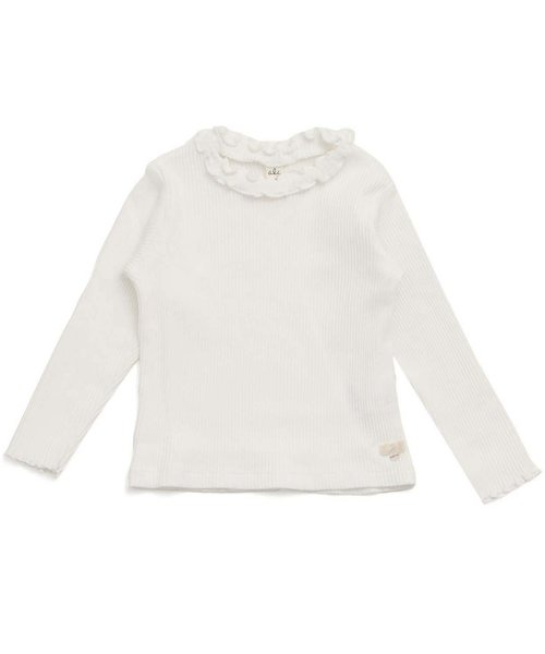 apres les cours(アプレレクール)の「衿メロウリブニットTシャツ(Tシャツ/カットソー・キッズ・グレー/ダークグリーン/ベビーピンク/オフホワイト/ベージュ/ブラック・110/130/100/120/90/140/80)」の14枚目の写真