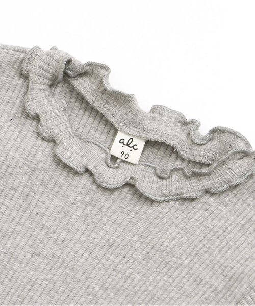 apres les cours(アプレレクール)の「衿メロウリブニットTシャツ(Tシャツ/カットソー・キッズ・グレー/ダークグリーン/ベビーピンク/オフホワイト/ベージュ/ブラック・110/130/100/120/90/140/80)」の7枚目の写真