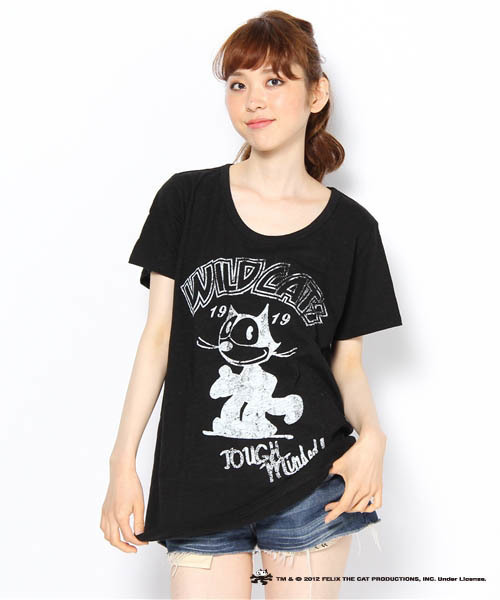 LOVE BOAT(ラブ・ボート)の「FELIX Tシャツ(Tシャツ/カットソー・レディース・ブラック系/グレー系2/ホワイト系・FREE)」の2枚目の写真