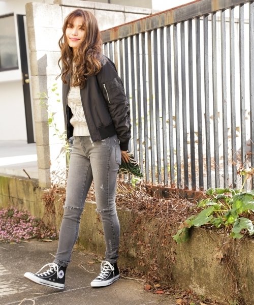BAYFLOW(ベイフロー)の「BAYFLOW/スキニーダメージデニム 18SS(デニムパンツ・レディース・グレー/オフホワイト/ブラック・23inch/24inch/25inch/26inch/22inch)」の19枚目の写真