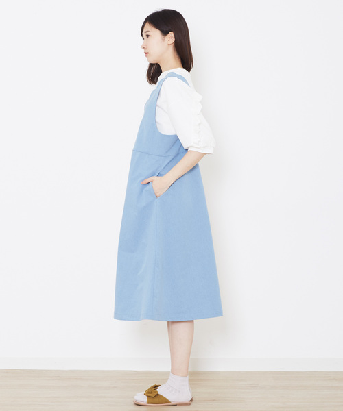 【新品】スカラップフレアジャンドレ ワンピース ジャンスカ ジャンパースカート POU DOU DOU（プードゥドゥ）の「スカラップフレアジャンスカ