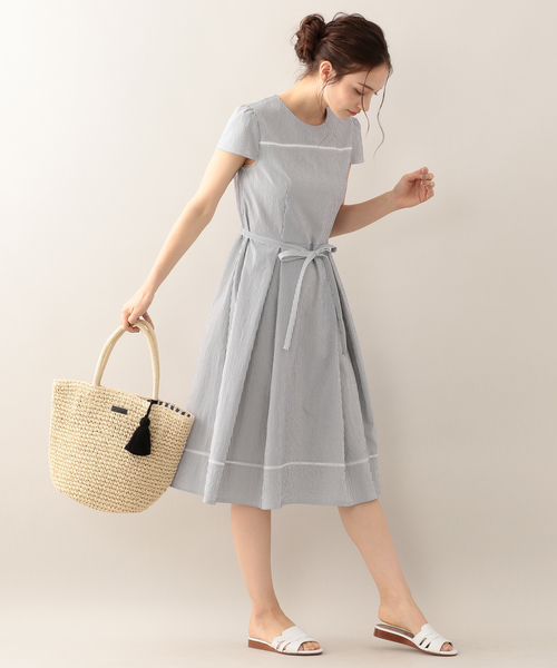 セール Philosophy マッキントッシュワンピースワンピース ワンピース Mackintosh 吸水速乾機能 フィロソフィー のファッションmackintosh ウォッシャブル ワンピースサッカーストライプ