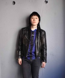 古着 本革フリンジライダースジャケット ヴィンテージ レザー ブラック 10号 90s ショット ダブルライダース フリンジ USA製 レザー