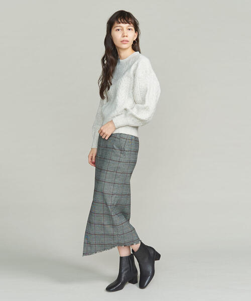 BEAUTY&YOUTH UNITED ARROWS（ビューティーアンドユースユナイテッドアローズ）の「BY チェックアシンメトリータイトスカート ◆（スカート・レディース・グレー・MEDIUM/SMALL）」の8枚目の写真