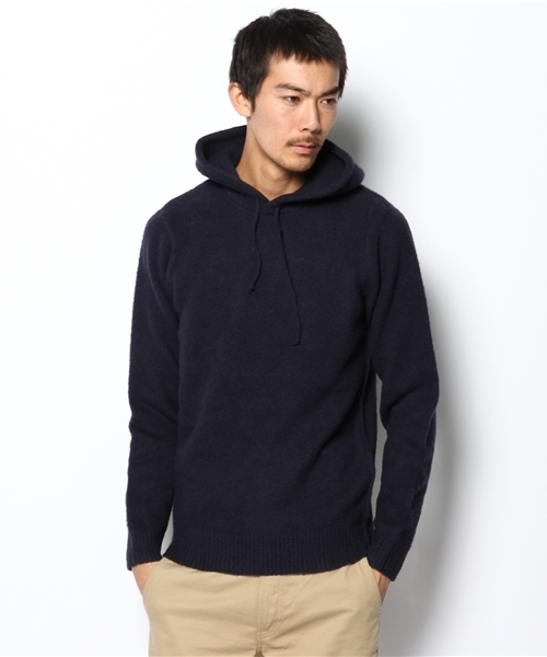 BEAUTY&YOUTH UNITED ARROWS（ビューティーアンドユースユナイテッドアローズ）の「＜steven alan＞5GG RVR LAM SHAGGY HOOD PULLOVER/ﾆｯﾄ/ﾊﾟｰｶｰ◆§2（パーカー・メンズ・ネイビー/グレー/ホワイト/ロイヤルブルー/ワインレッド・SMALL/MEDIUM/LARGE/X-LARGE）」の4枚目の写真