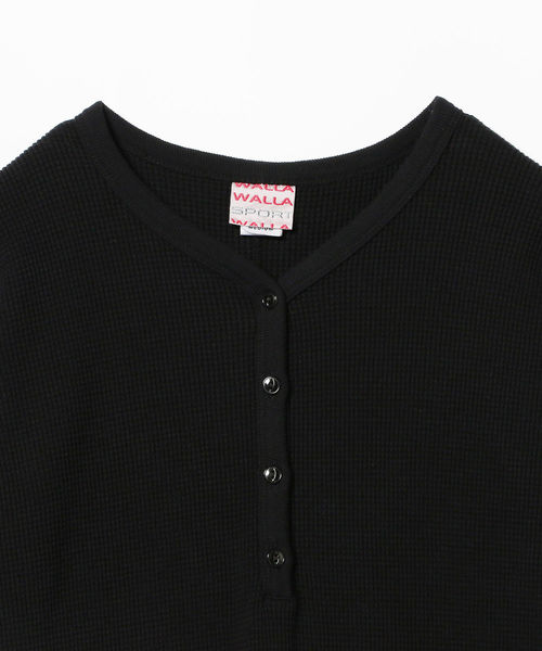 WALLA WALLA SPORT(ワラワラスポーツ)の「WALLA WALLA SPORT / サーマル ヘンリーネック ワンピース <WOMEN>(ワンピース・レディース・ベージュ/ブラック・MEDIUM)」の6枚目の写真