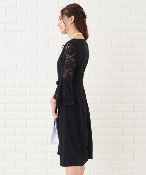Lace Ladies(レースレディース)の「フレア袖切り替えシンプルワンピース・ドレス(ドレス・レディース・ブラック/ネイビー/グレー・S/M/L/XL)」の5枚目の写真