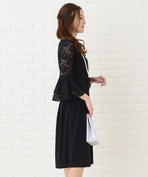 Lace Ladies(レースレディース)の「フレア袖切り替えシンプルワンピース・ドレス(ドレス・レディース・ブラック/ネイビー/グレー・S/M/L/XL)」の7枚目の写真