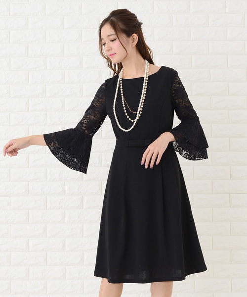 Lace Ladies(レースレディース)の「フレア袖切り替えシンプルワンピース・ドレス(ドレス・レディース・ブラック/ネイビー/グレー・S/M/L/XL)」の8枚目の写真