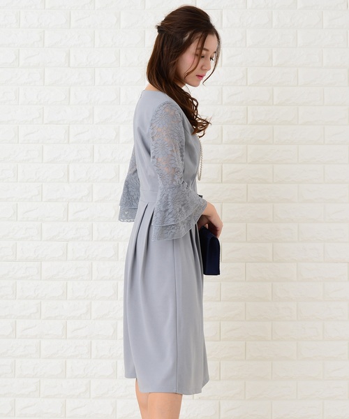 Lace Ladies(レースレディース)の「フレア袖切り替えシンプルワンピース・ドレス(ドレス・レディース・ブラック/ネイビー/グレー・S/M/L/XL)」の13枚目の写真