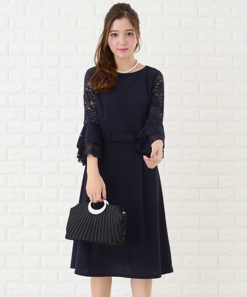 Lace Ladies(レースレディース)の「フレア袖切り替えシンプルワンピース・ドレス(ドレス・レディース・ブラック/ネイビー/グレー・S/M/L/XL)」の18枚目の写真