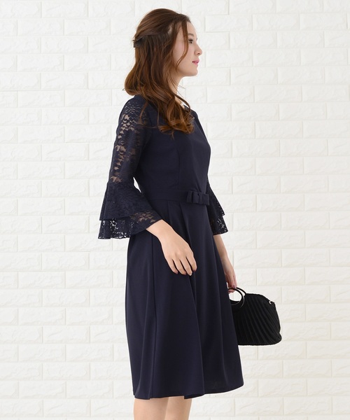 Lace Ladies(レースレディース)の「フレア袖切り替えシンプルワンピース・ドレス(ドレス・レディース・ブラック/ネイビー/グレー・S/M/L/XL)」の19枚目の写真