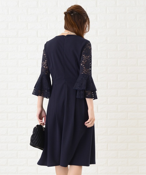 Lace Ladies(レースレディース)の「フレア袖切り替えシンプルワンピース・ドレス(ドレス・レディース・ブラック/ネイビー/グレー・S/M/L/XL)」の20枚目の写真