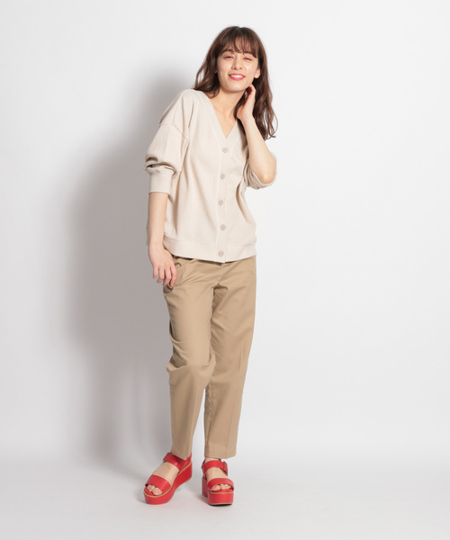 niko and...(ニコアンド)の「ワッフル2WAY配色カーディガン(カーディガン/ボレロ・レディース・チャコール/アイボリー/キャメル・FREE)」の9枚目の写真