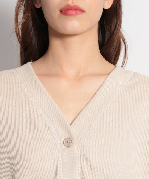 niko and...(ニコアンド)の「ワッフル2WAY配色カーディガン(カーディガン/ボレロ・レディース・チャコール/アイボリー/キャメル・FREE)」の17枚目の写真