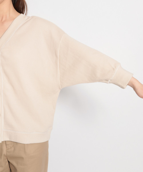 niko and...(ニコアンド)の「ワッフル2WAY配色カーディガン(カーディガン/ボレロ・レディース・チャコール/アイボリー/キャメル・FREE)」の8枚目の写真