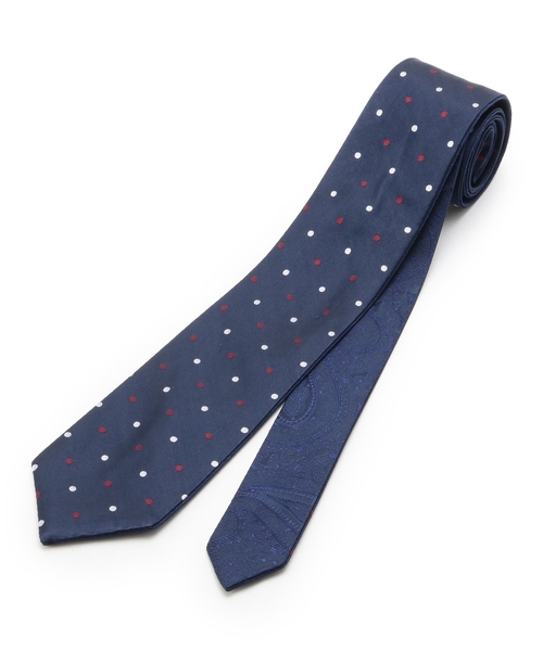 ペイズリー ドットリバーシブルネクタイ 結婚式 セレモニー パーティー 二次会