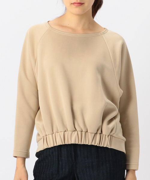 Liesse(リエス)の「ウエストギャザーブラウス(シャツ/ブラウス・レディース・スミクロ/ベージュ/ボルドー・FREE)」の1枚目の写真