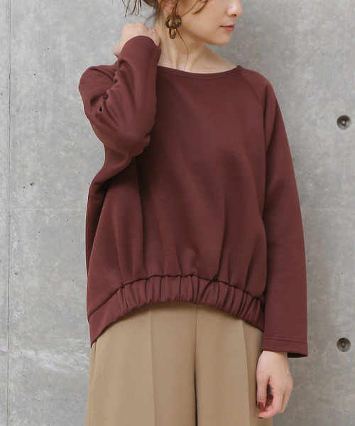 Liesse(リエス)の「ウエストギャザーブラウス(シャツ/ブラウス・レディース・スミクロ/ベージュ/ボルドー・FREE)」の3枚目の写真