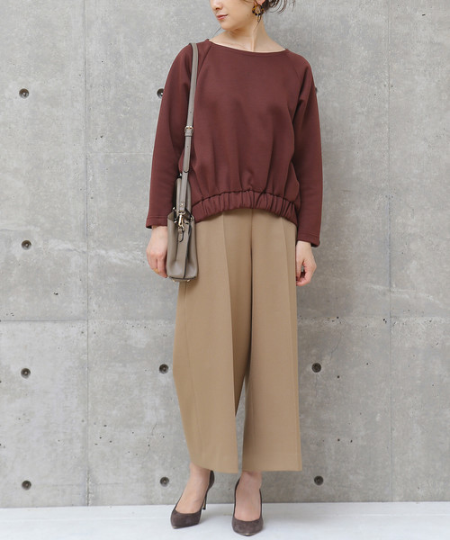 Liesse(リエス)の「ウエストギャザーブラウス(シャツ/ブラウス・レディース・スミクロ/ベージュ/ボルドー・FREE)」の11枚目の写真