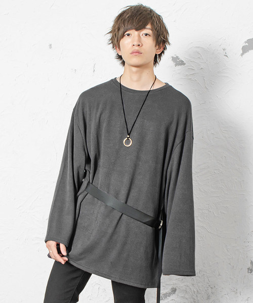 MinoriTY（マイノリティ）の「ウエストベルトロングニット（ニット/セーター・メンズ・ブラック/グリーン/チャコール・M/L）」の3枚目の写真