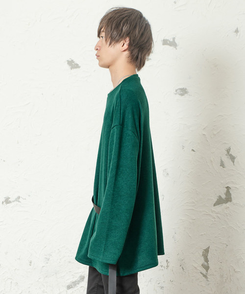 MinoriTY（マイノリティ）の「ウエストベルトロングニット（ニット/セーター・メンズ・ブラック/グリーン/チャコール・M/L）」の5枚目の写真