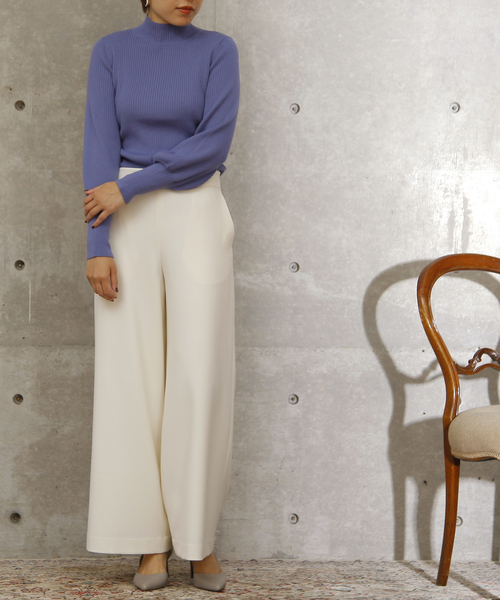 Tiara（ティアラ）の「袖ボリュームリブニット（ニット/セーター・レディース・ホワイト/ブラック/グレー系その他/パープル/ピンク/モカ/モスグリーン・FREE）」の6枚目の写真