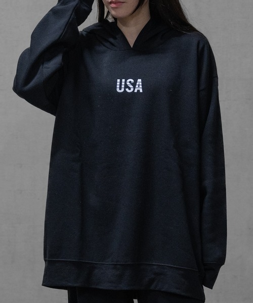 JOHN'S CLOSET（ジョンズクローゼット）の「【40I】裏起毛　プリント　ビッグシルエット プルパーカー（パーカー・メンズ・ホワイト系その他/ホワイト系その他2/ホワイト系その他3/ブラック系その他/ブラック系その他2/ブラック系その他3/ブラック系その他4/ブラック系その他5/グレー系その他/グレー系その他2/グレー系その他3/グレー系その他4/グレー系その他5/グレー系その他6/ベージュ系その他/ベージュ系その他2/ブルー系その他/ブルー系その他2/ピンク系その他/ピンク系その他2・MEDIUM/LARGE/X-LARGE）」の6枚目の写真