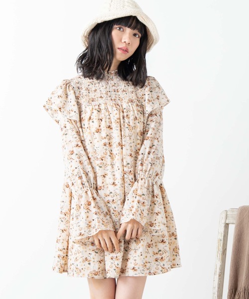 WEGO（ウィゴー）の「WEGO/ボウタイ2WAYシャーリングミニワンピース（ワンピース・レディース・その他1/その他2・FREE）」の2枚目の写真